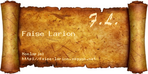 Faise Larion névjegykártya